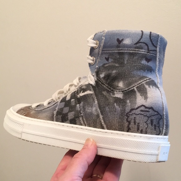 Amiri Sunset Canvas Airbrushed Palm Sneakers - Picture 9 of 14